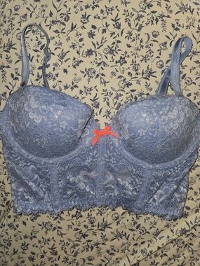 Victoria's Secret Blue Lace Bustier Bra